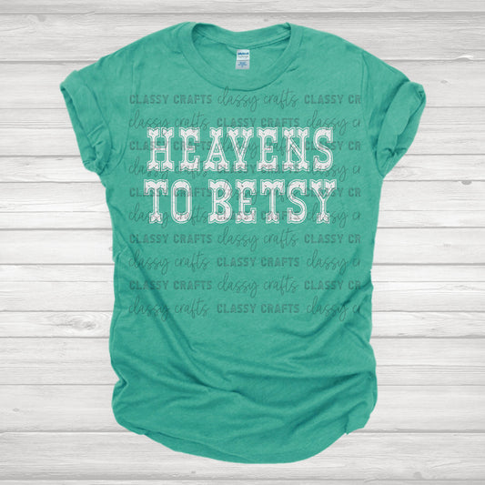 Heavens To Betsy White Distressed Transfer