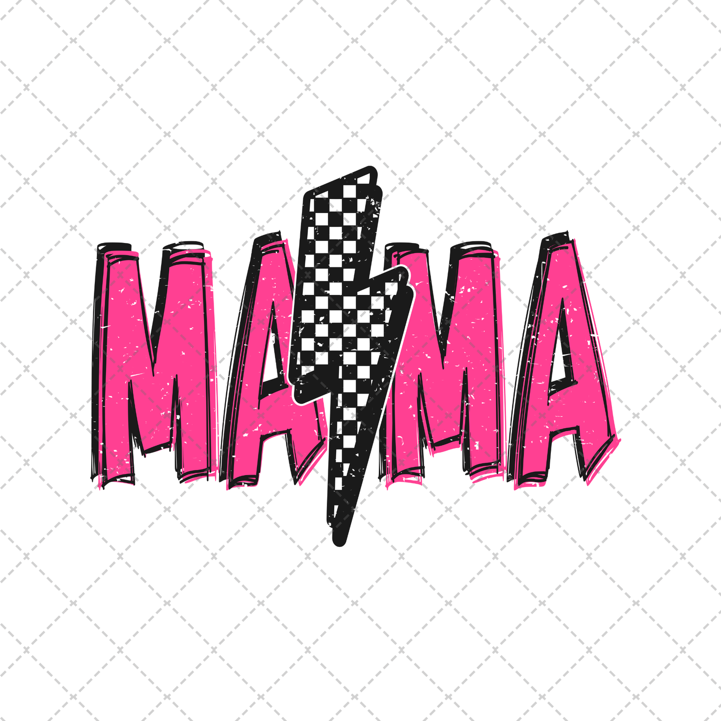 Pink Grunge Lightning Mama Transfer