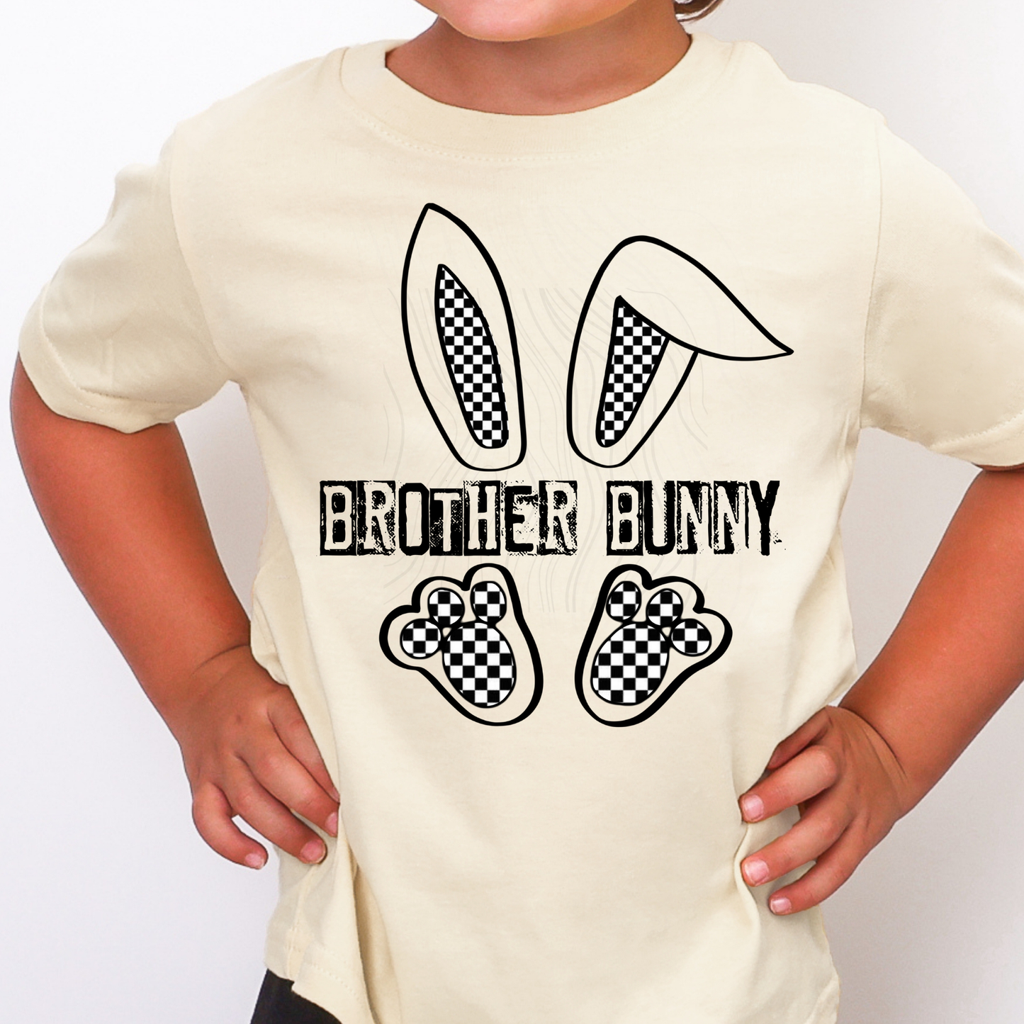 Checkered Family Title Bunny Transfer **SOLD SEPARATELY**