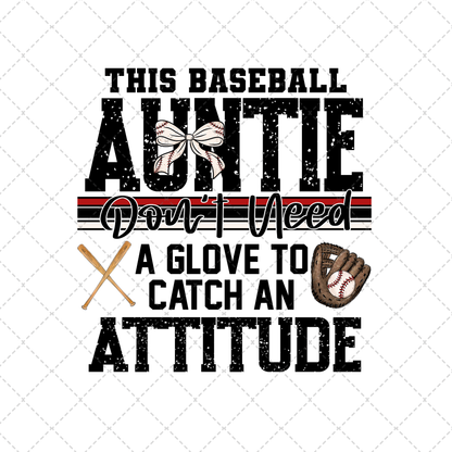 This Baseball Auntie Transfer ** TWO PART* SOLD SEPARATELY**