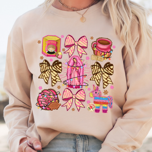 Latina Christmas Bow Transfer