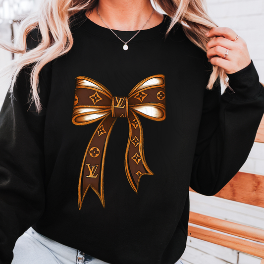 Designer Bow With Tails Transfer