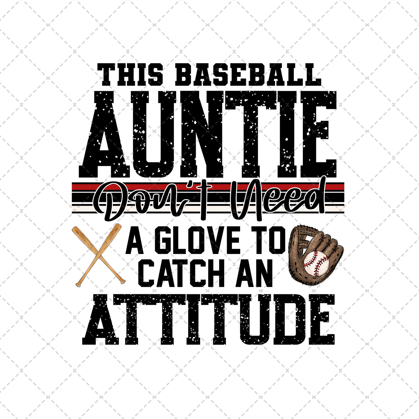 This Baseball Auntie Transfer ** TWO PART* SOLD SEPARATELY**