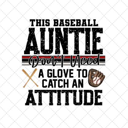 This Baseball Auntie Transfer ** TWO PART* SOLD SEPARATELY**