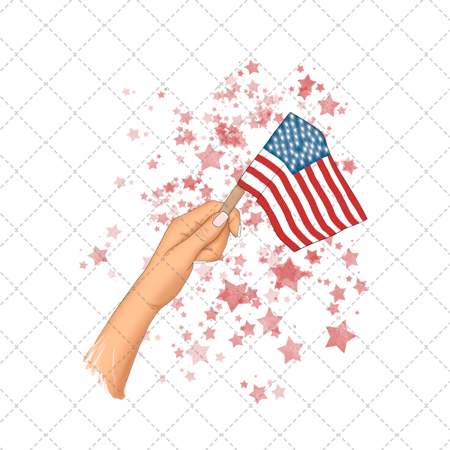 Hand With Flag Transfer