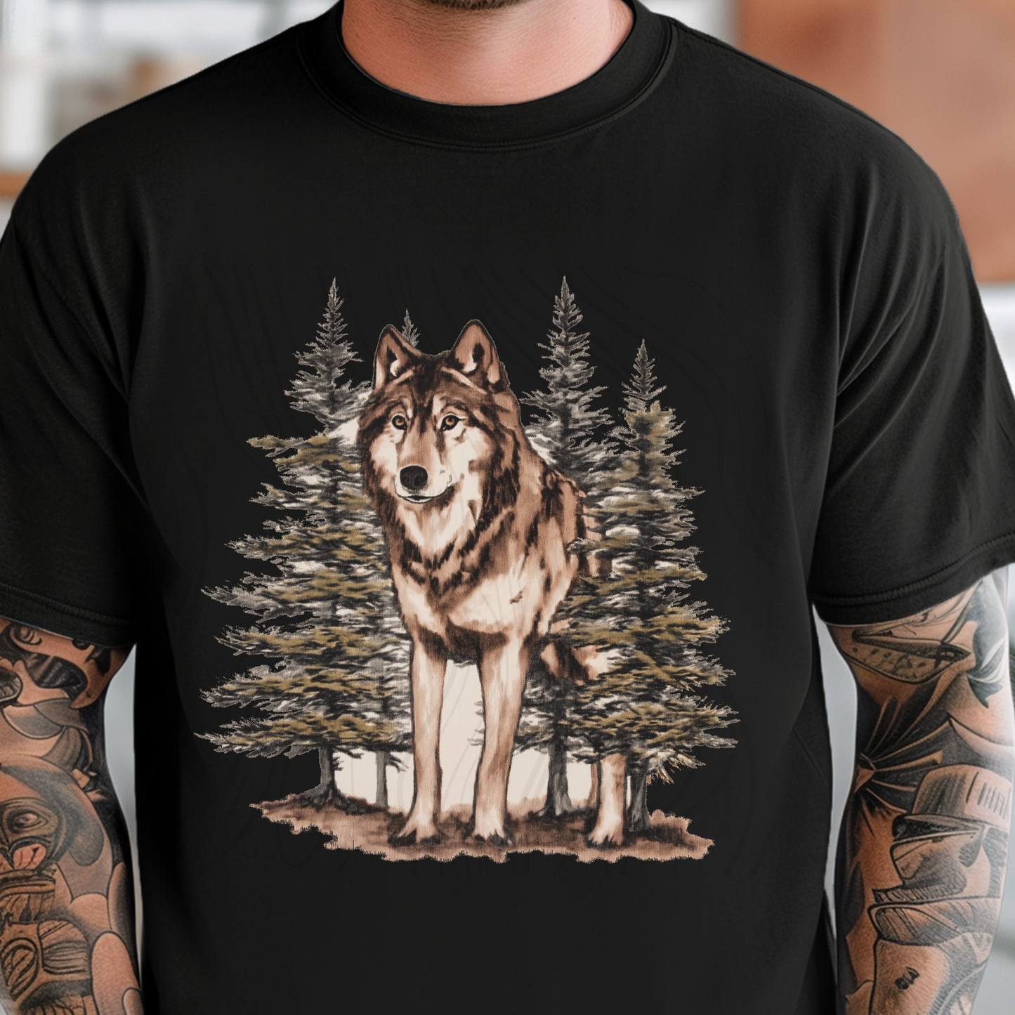 Vintage Wolf Transfer