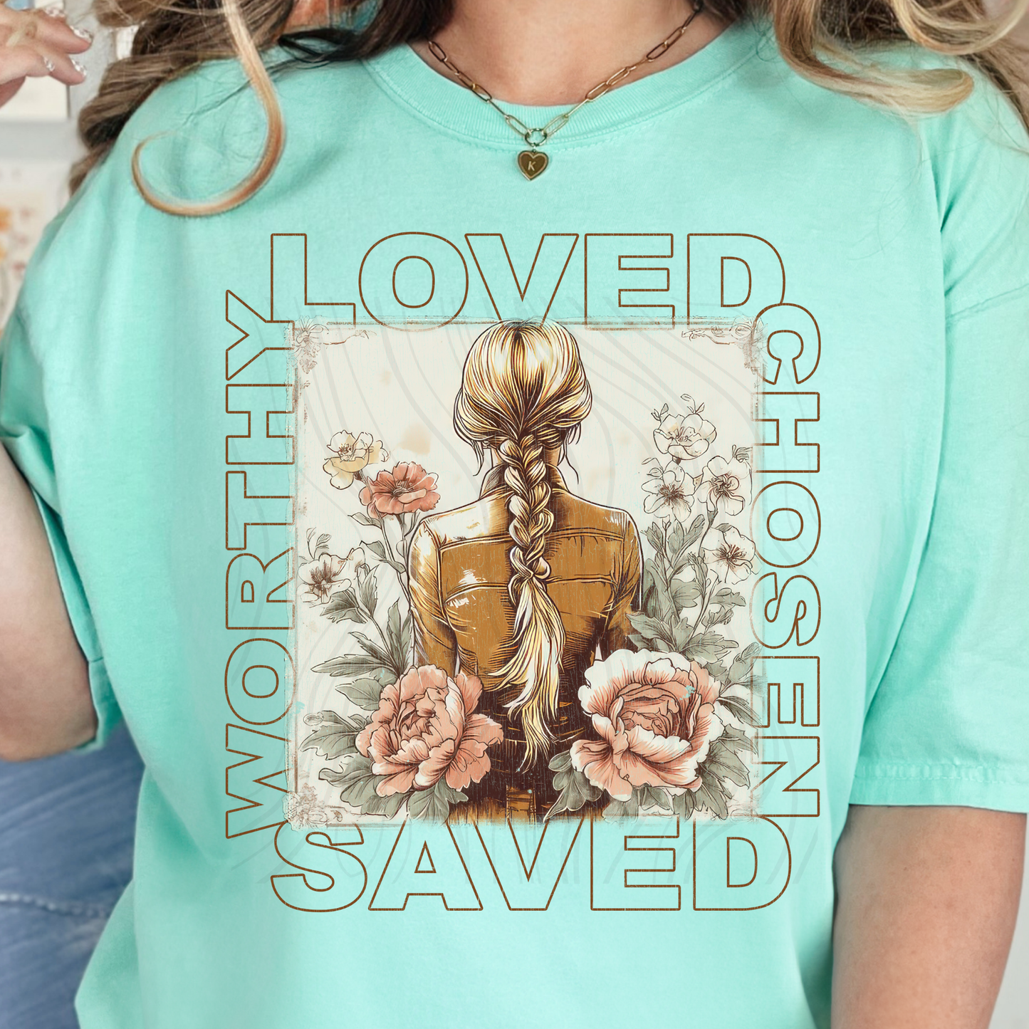 Loved Chosen Worthy Saved Transfer**SOLD SEPARATELY**