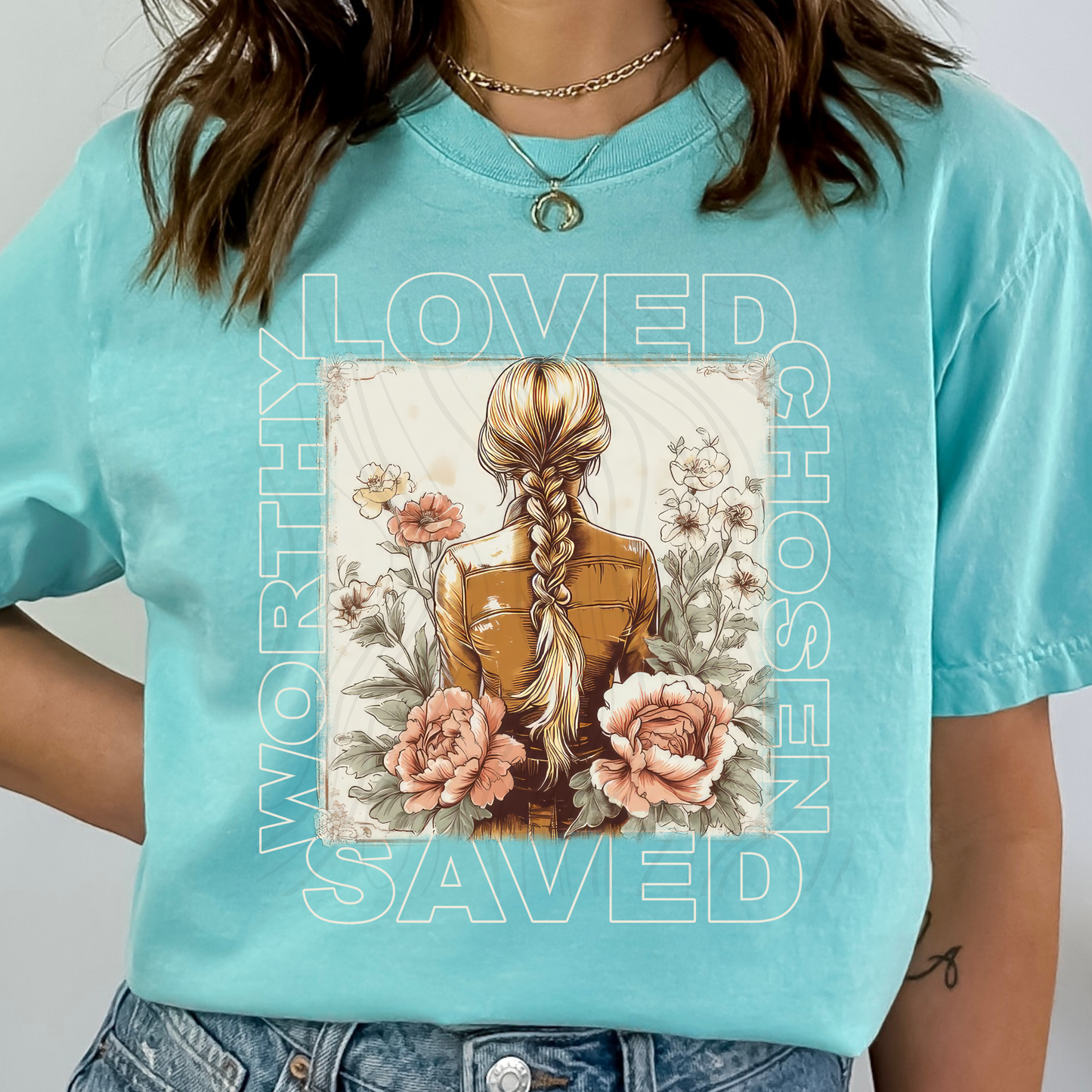 Loved Chosen Worthy Saved Transfer**SOLD SEPARATELY**