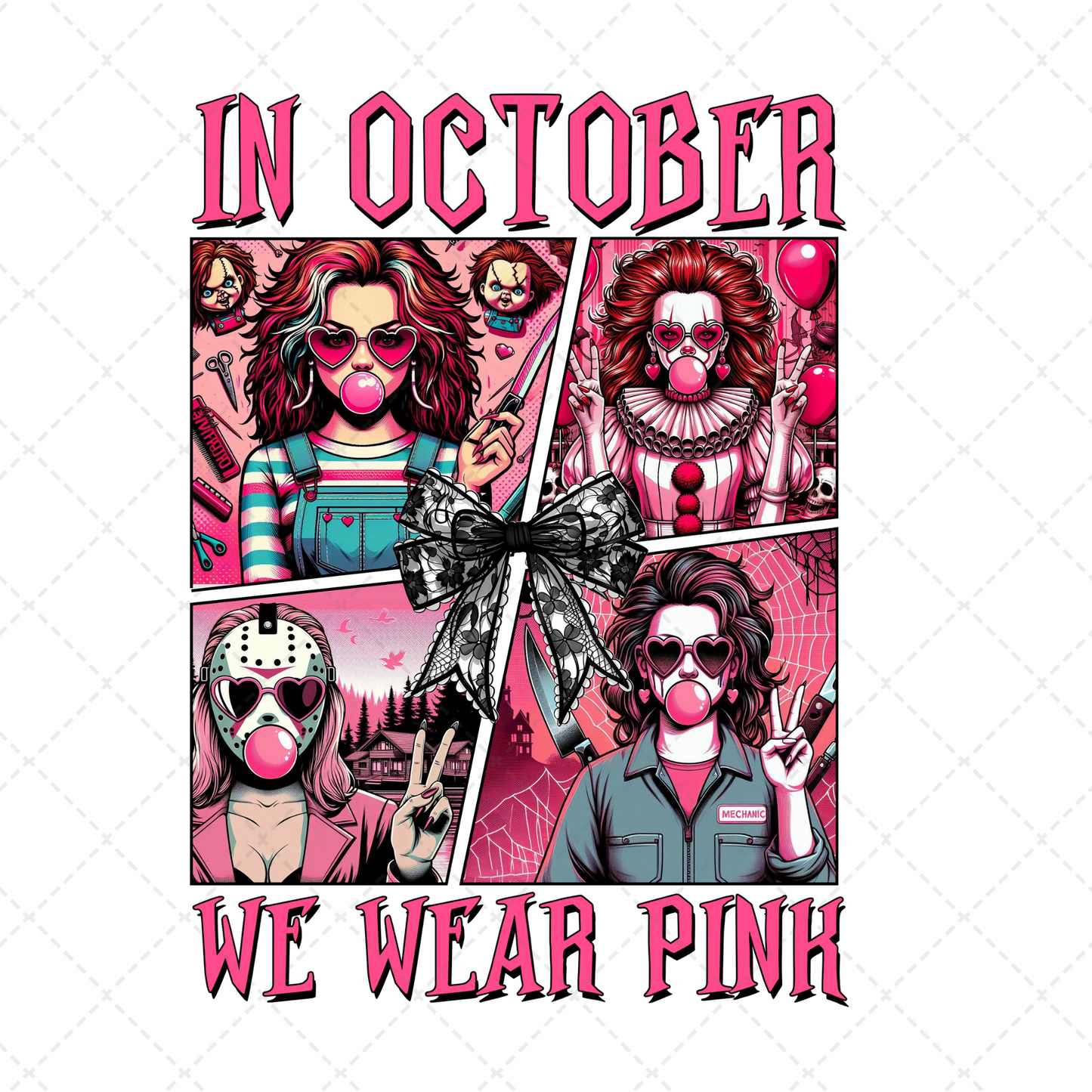 In October We Wear Pink Scary Men Transfer