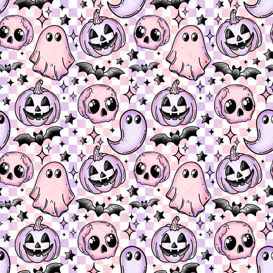 Pastel Spooky Seamless Tumbler Wrap - Sublimation Transfer