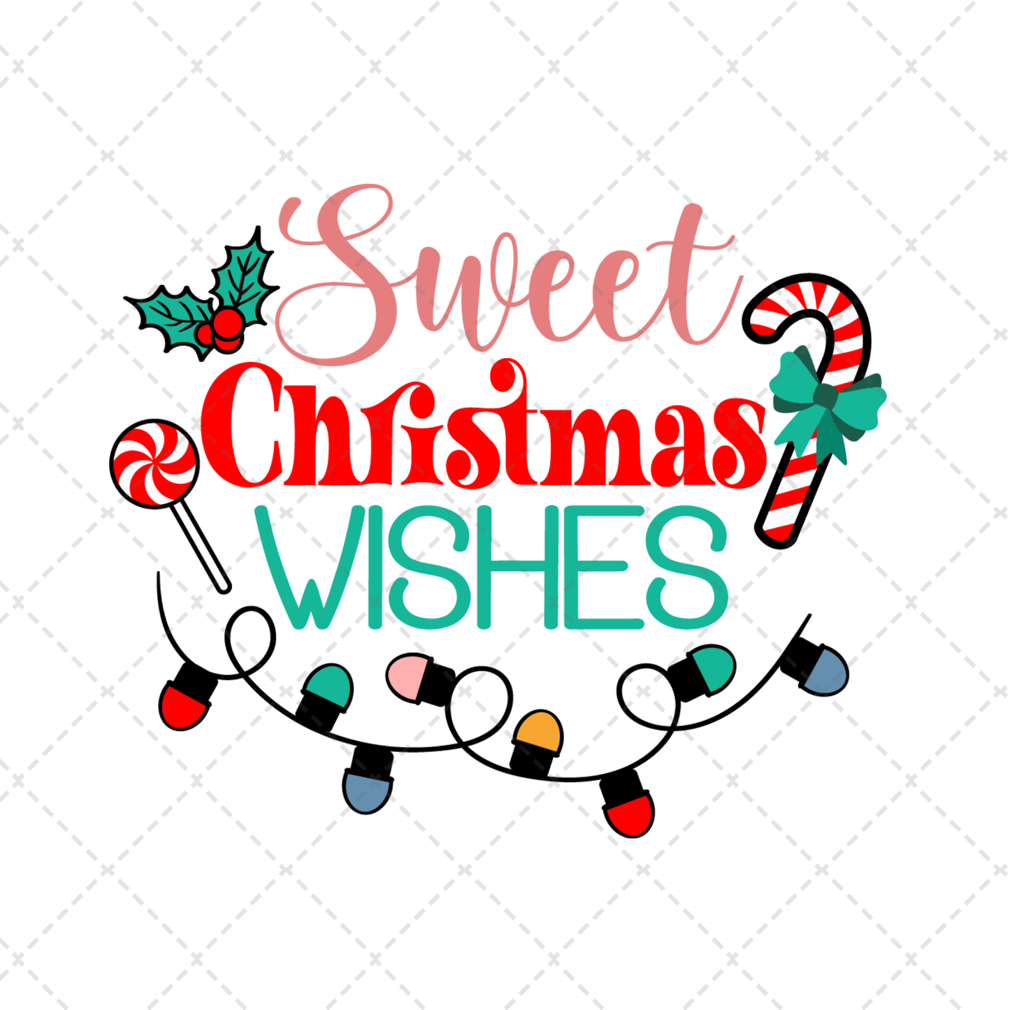 Sweet Christmas Wishes Tea Towel Transfer