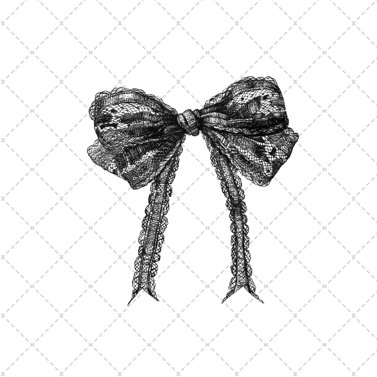 Lace Black Bow Transfer