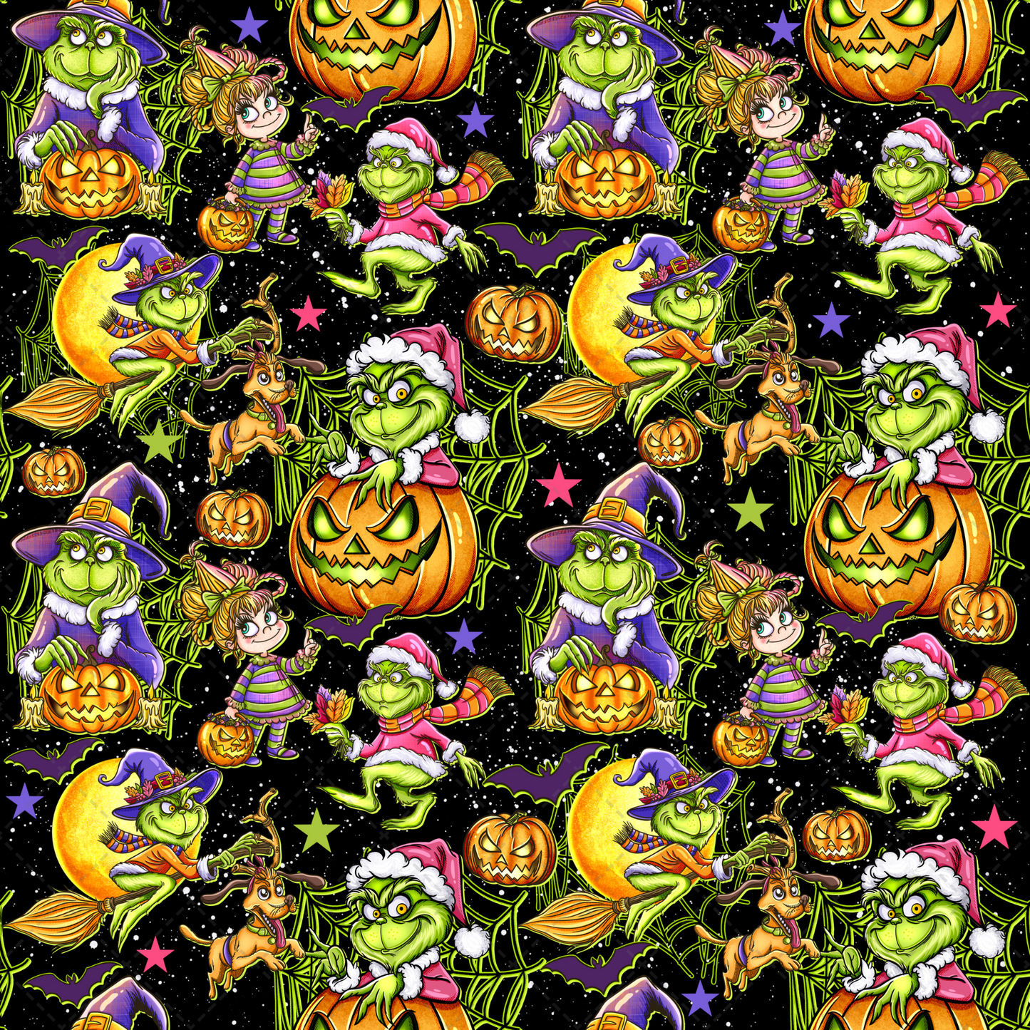 Spooky Green Guy Seamless Tumbler Wrap - Sublimation Transfer