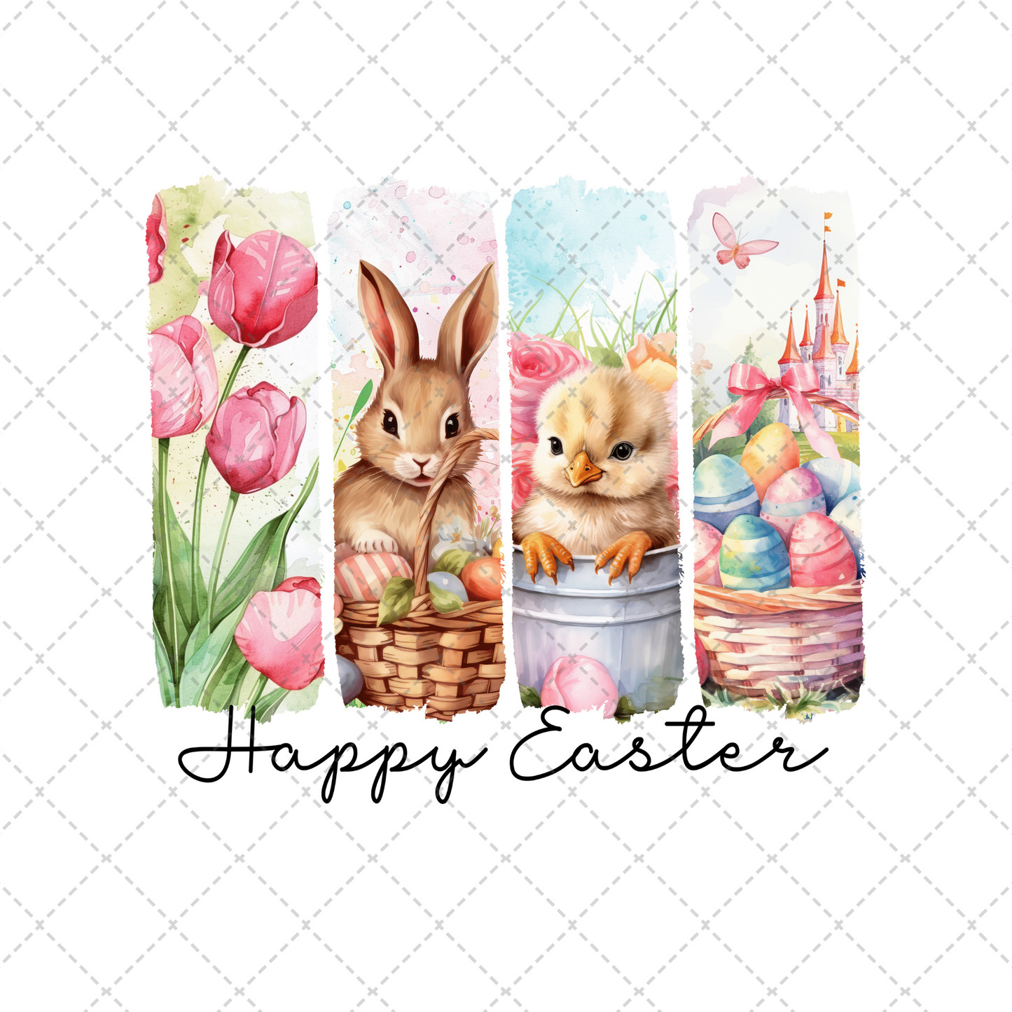 Happy Easter Brushstroke Transfer