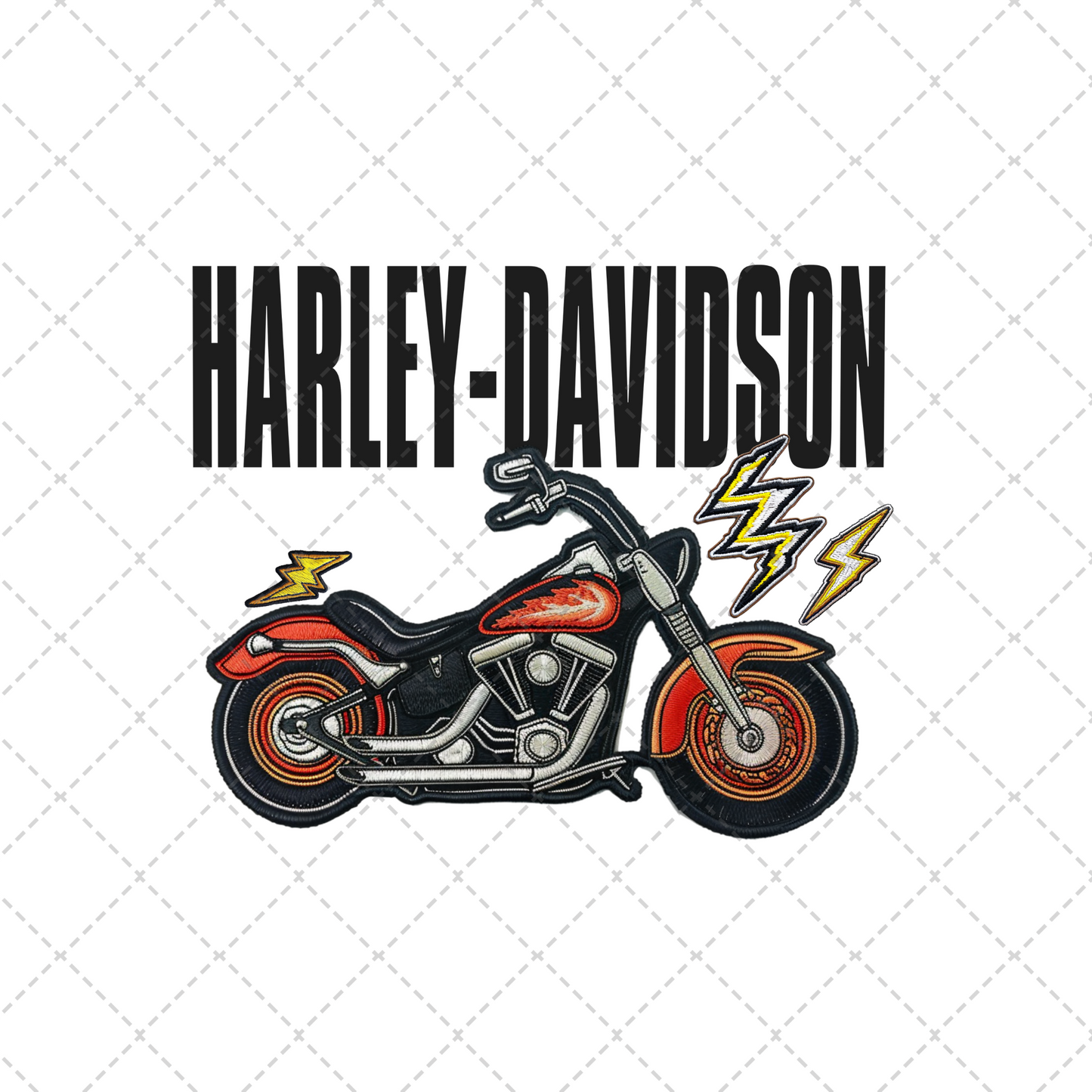 Harley Faux Embroidery Transfer