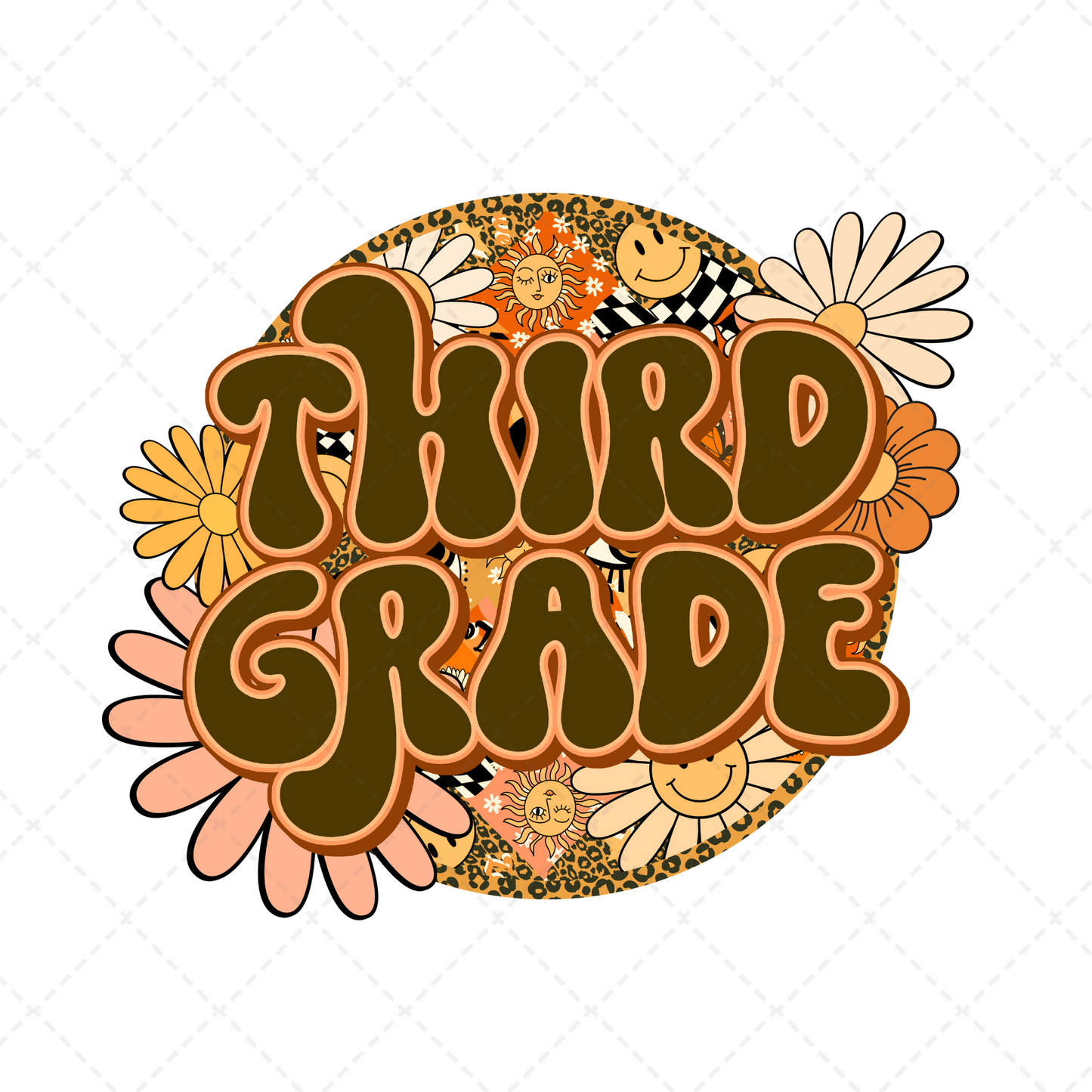 Third Grade Floral Circle Transfer
