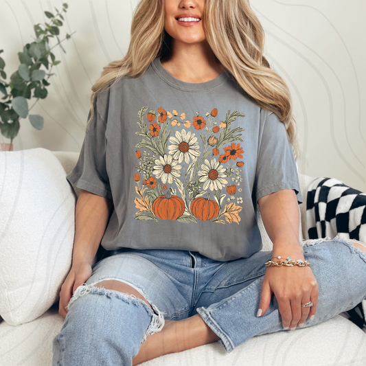 Vintage Floral Fall Transfer
