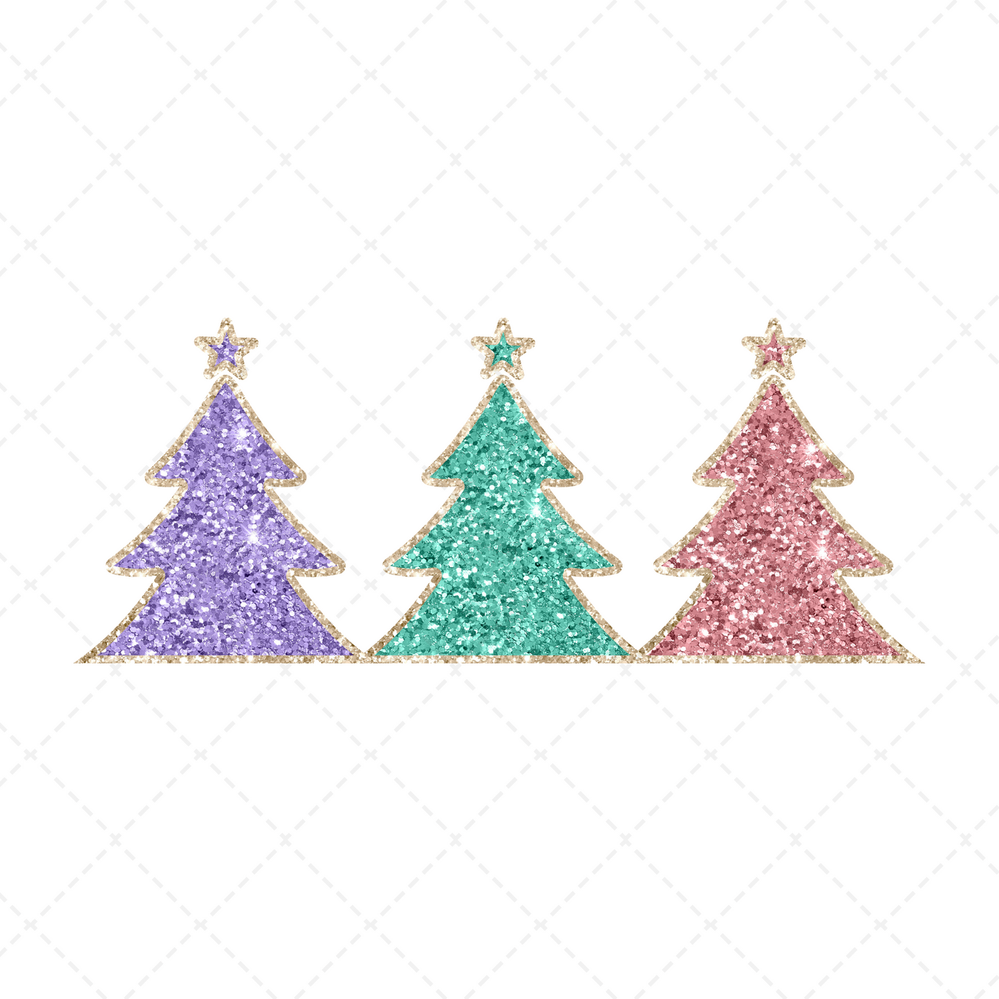 Glitter Christmas Trees Transfer