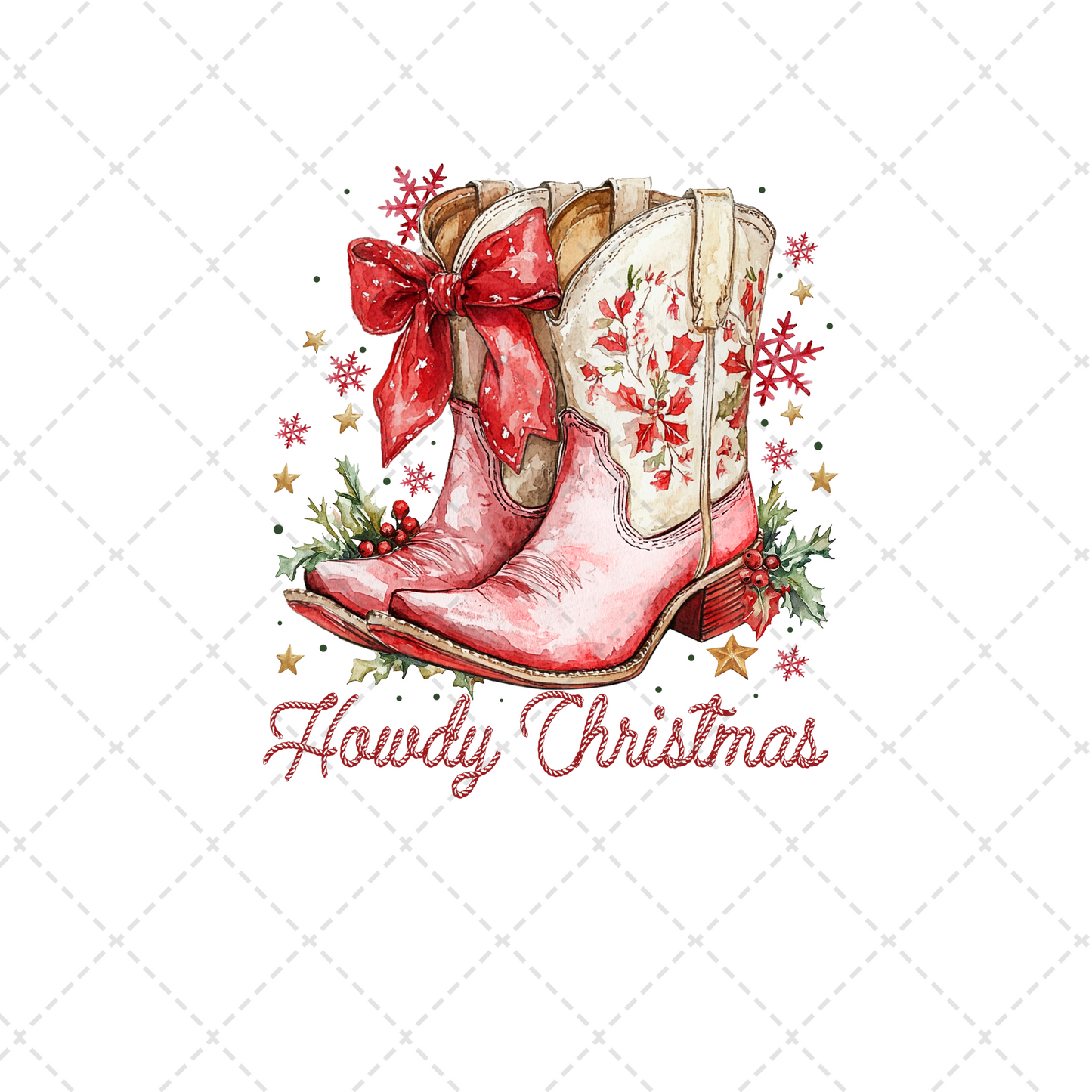 Howdy Christmas Boots Transfer