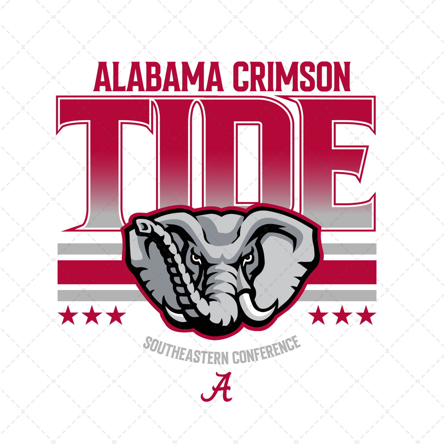 SC Crimson Tide White/Red Transfer **TWO PART* SOLD SEPARATELY**