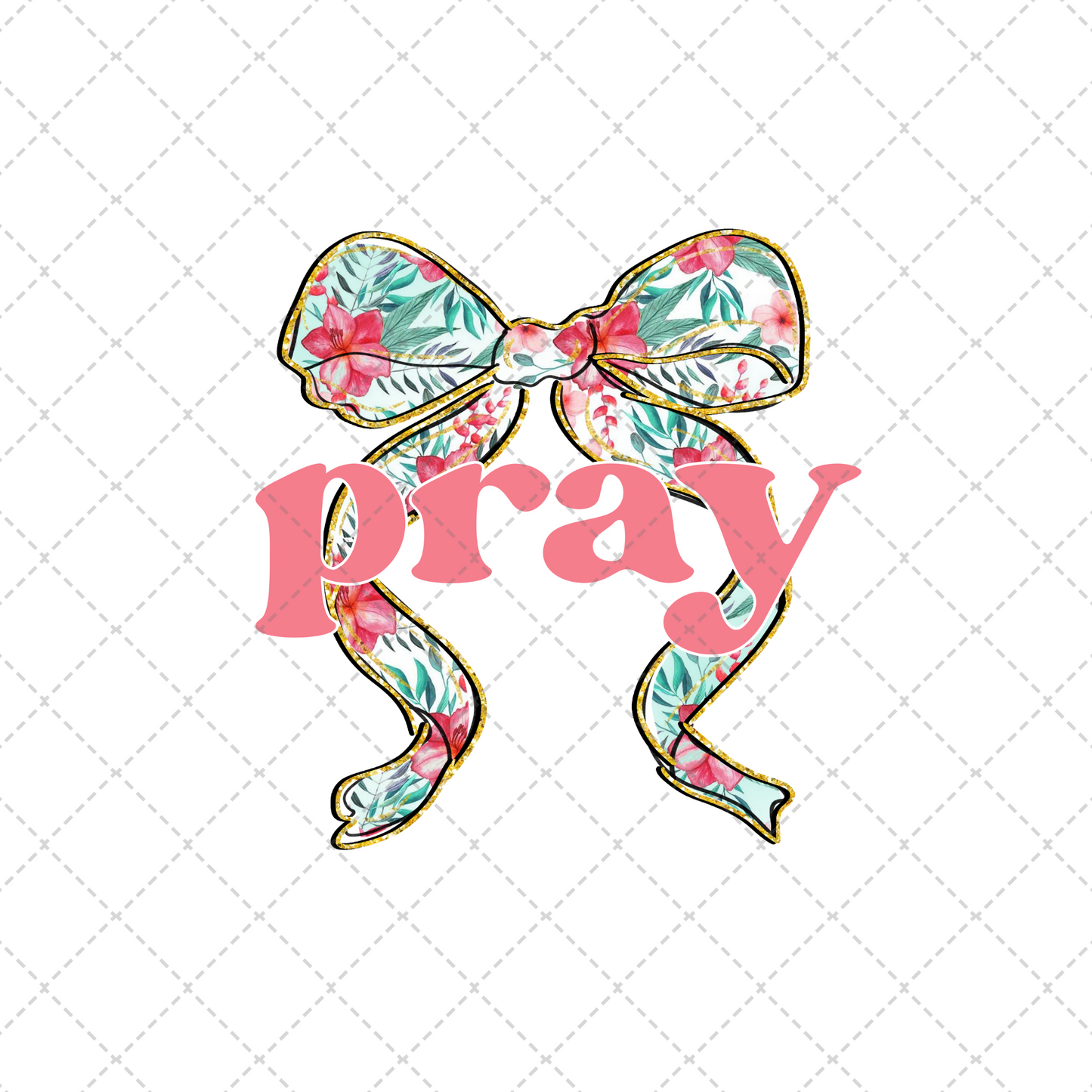 Floral Pray On It Transfer ** TWO PART* SOLD SEPARATELY**
