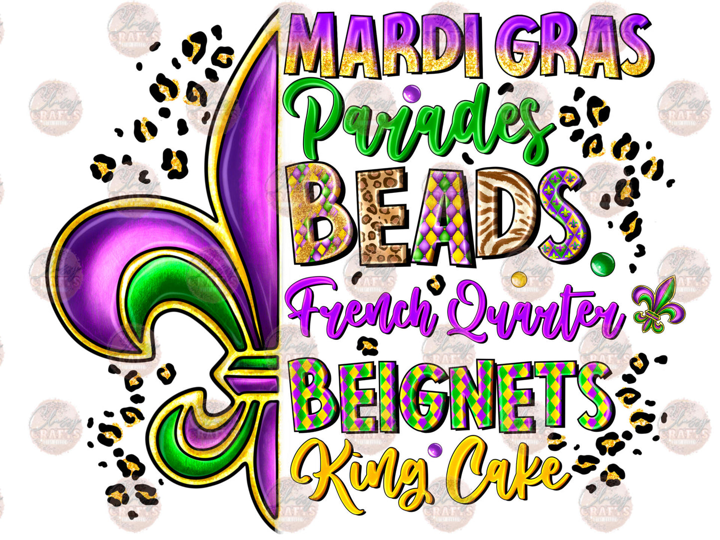 All Things Mardi Gras - Sublimation Transfers