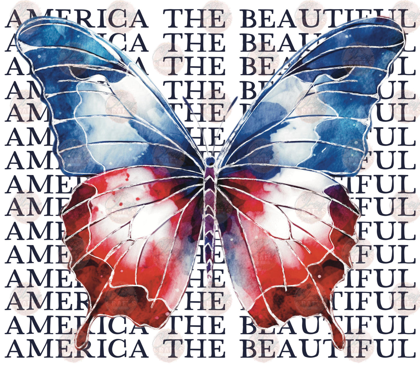 America The Beautiful Butterfly Transfer