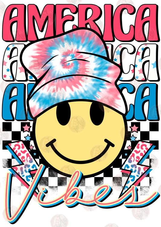 America Vibes Smiley - Sublimation Transfer