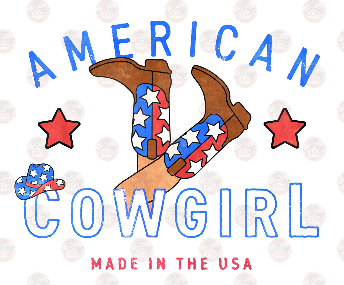 American Cowgirl Patriotic Transfer
