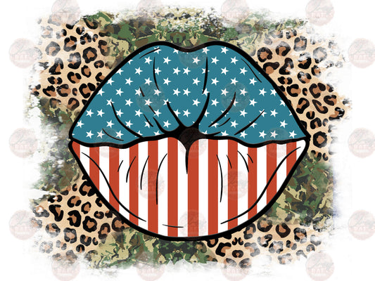 American Flag Lips - Sublimation Transfers