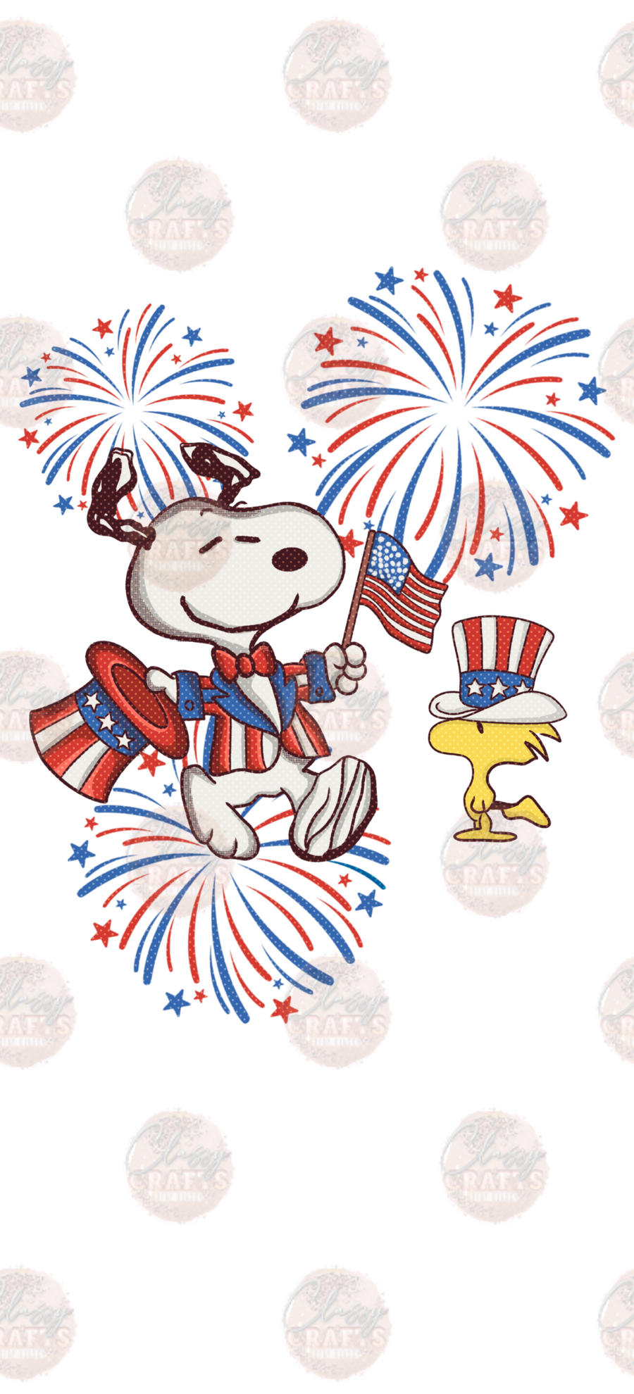 Happy 4th from the black and white dog  **TWO PART* SOLD SEPARATELY** Transfer