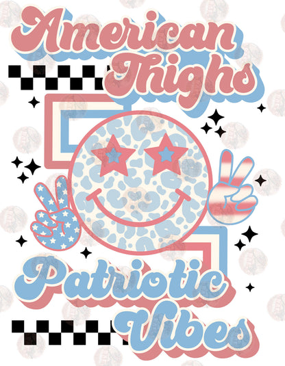American Thighs Patriotic Vibes Transfer