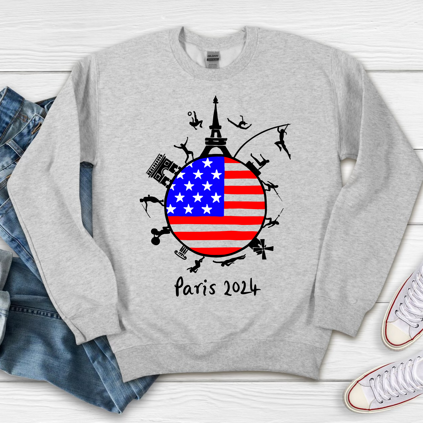 American Flag Paris Transfer