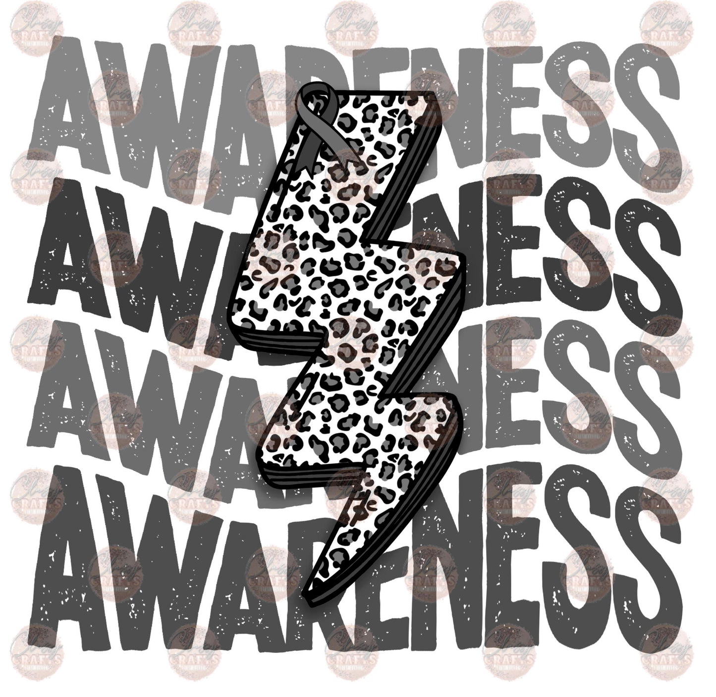 Awareness Bolt Brain Cancer - Sublimation Transfer