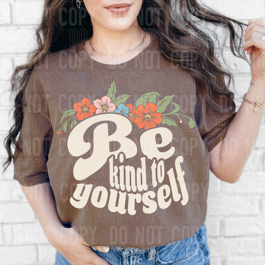 BE KIND TO YOURSELF FLORAL TRANSFER