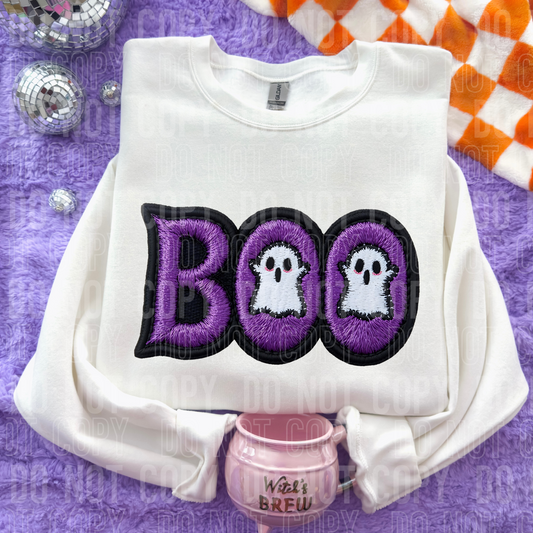 BOO PURPLE FAUX TRANSFER