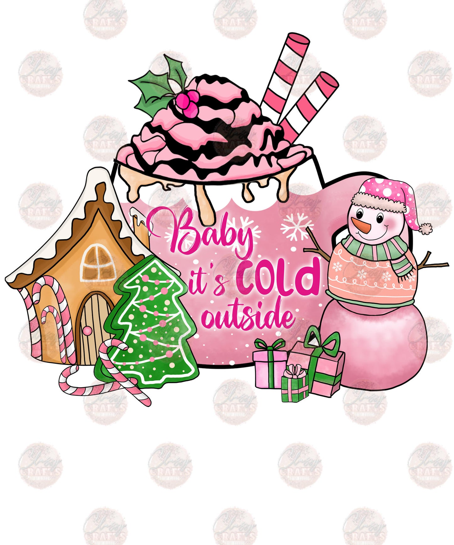 Baby It's Cold Outside, Lets Grab Some Cocoa - Sublimation Transfer