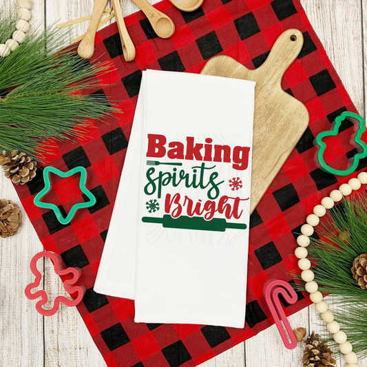 Baking Sprits Bright Tea Towel Transfer