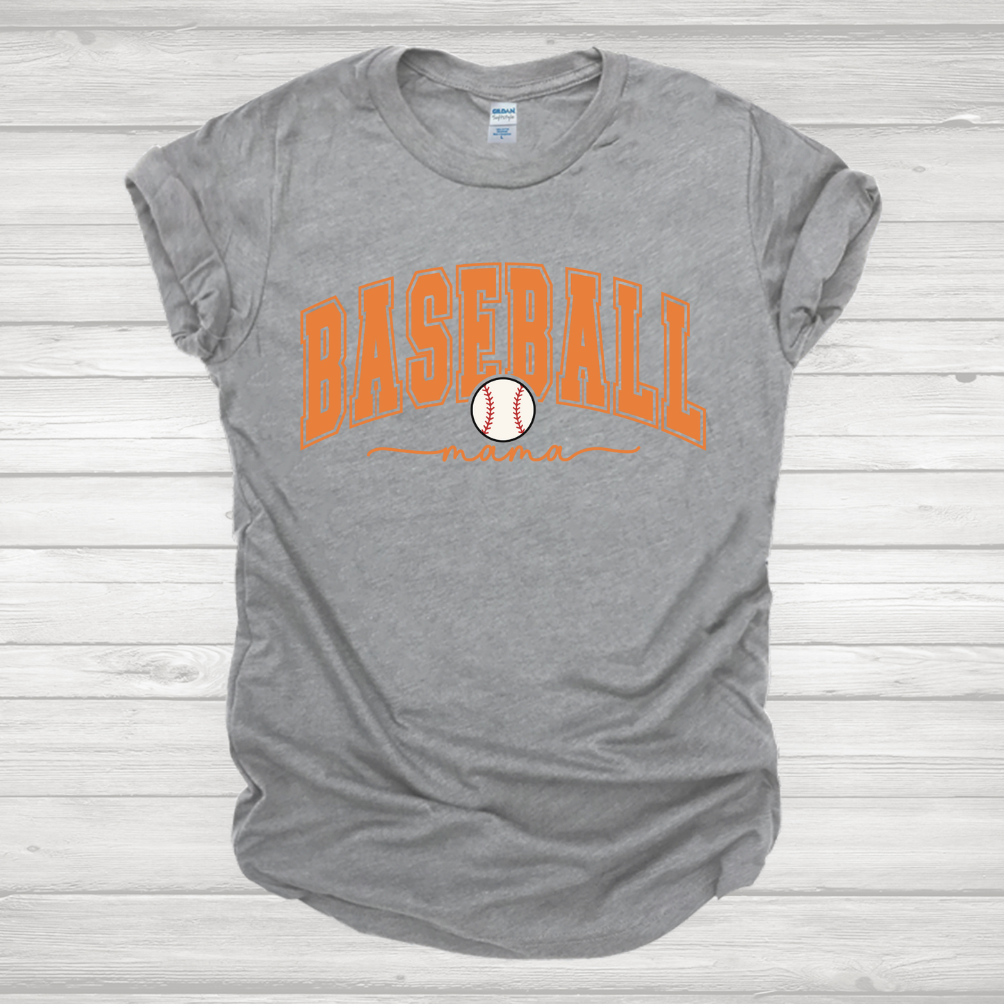 Baseball Mama Orange Transfer