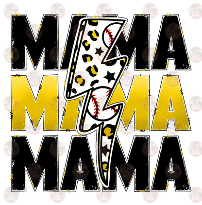 Baseball Mama Yellow Transfer