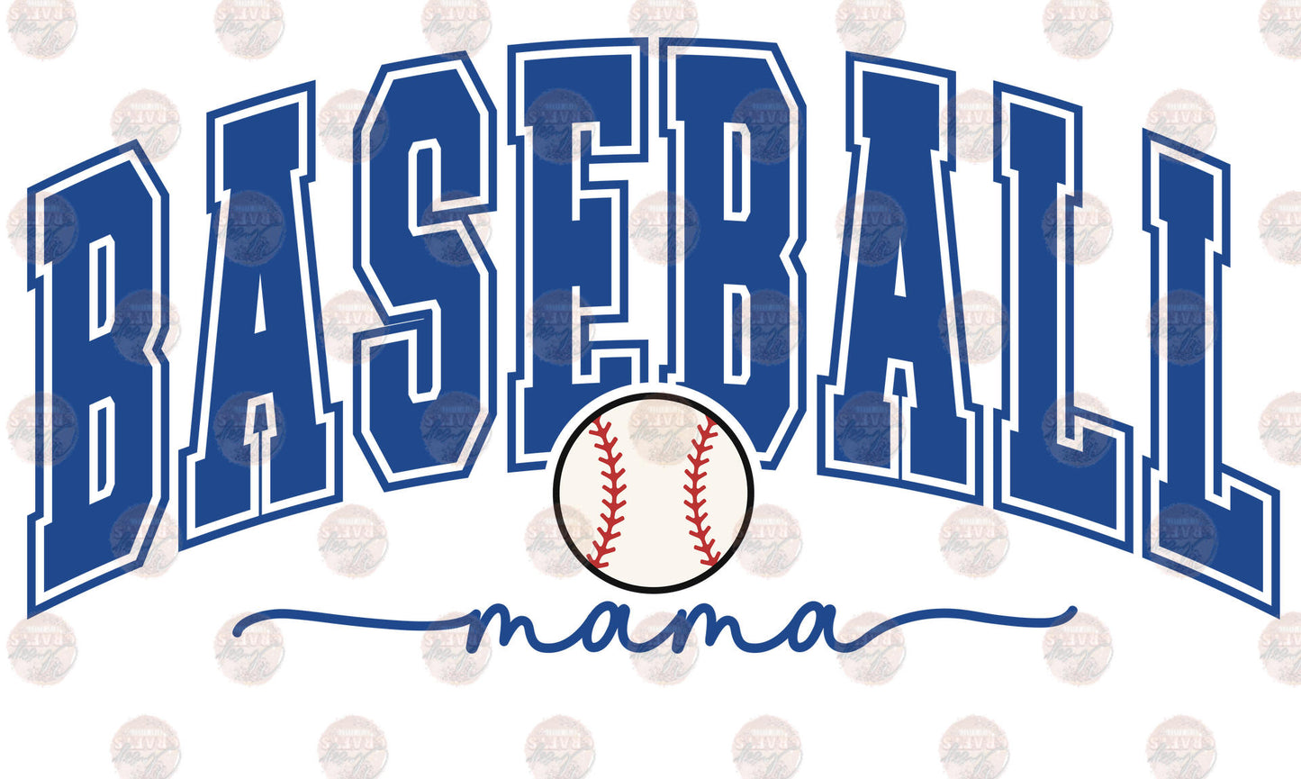 Baseball Mama Blue Transfer