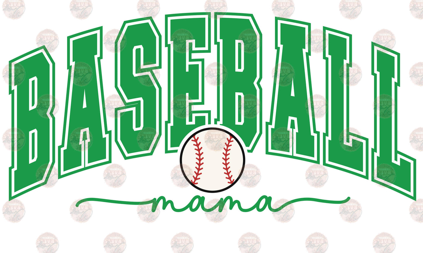 Baseball Mama Green Transfer