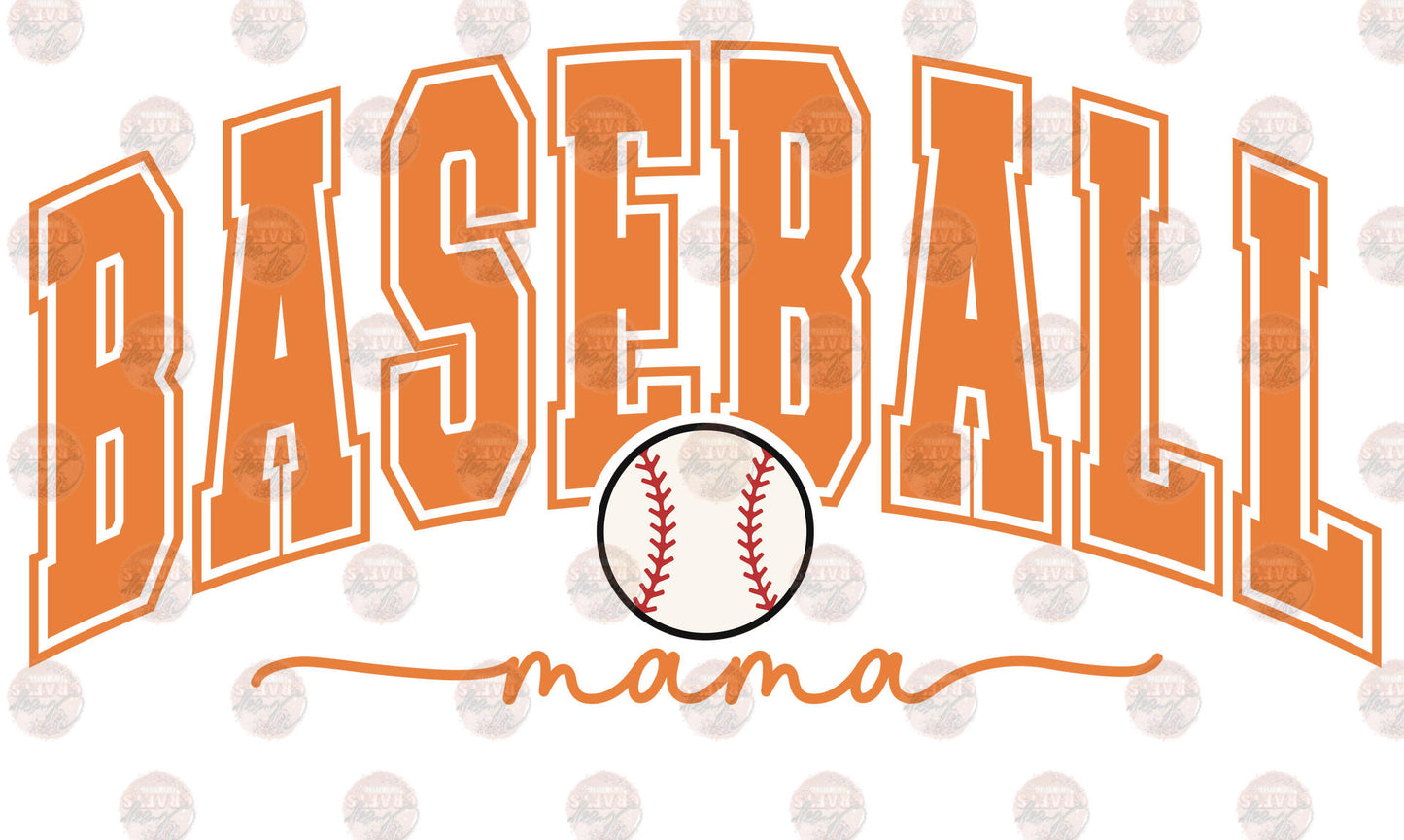 Baseball Mama Orange Transfer