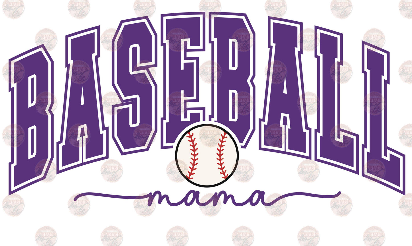 Baseball Mama Purple Transfer