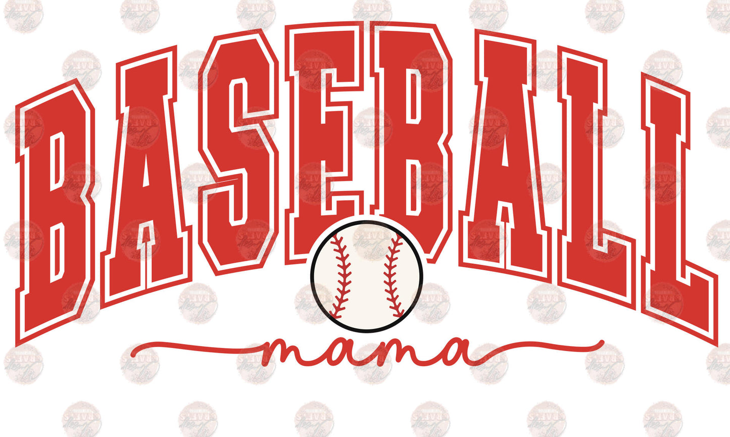 Baseball Mama Red Transfer