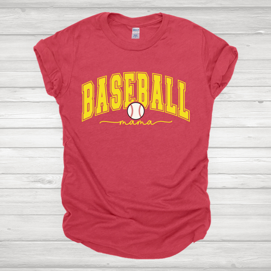 Baseball Mama Yellow Transfer