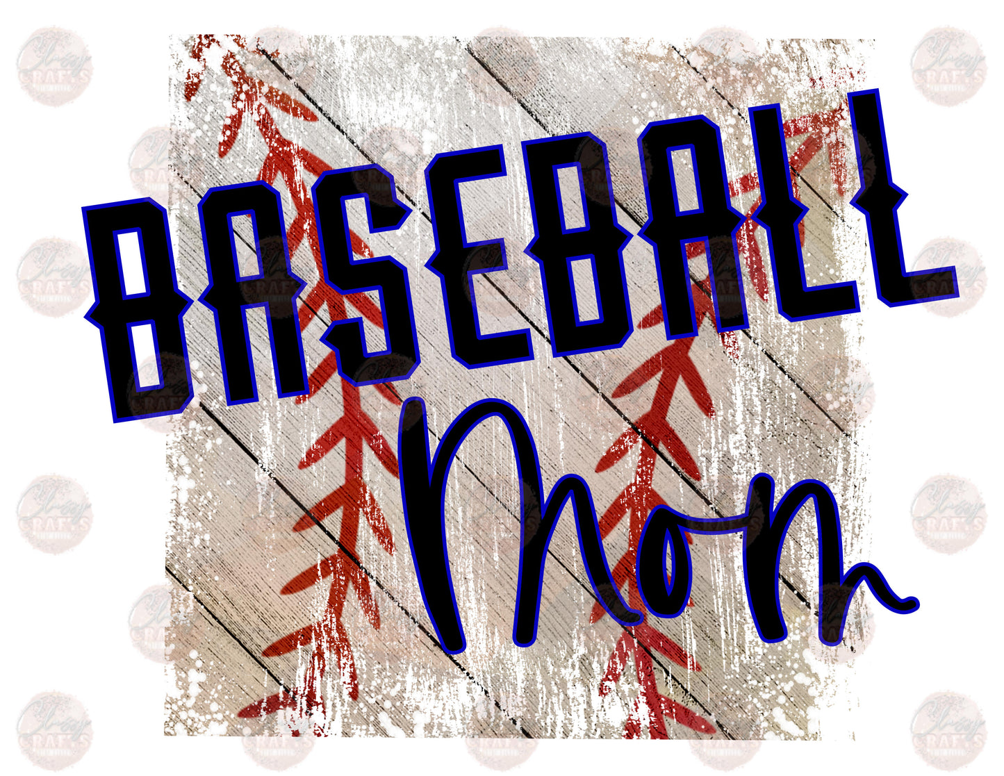 Baseball Mom Distressed Wood Transfer