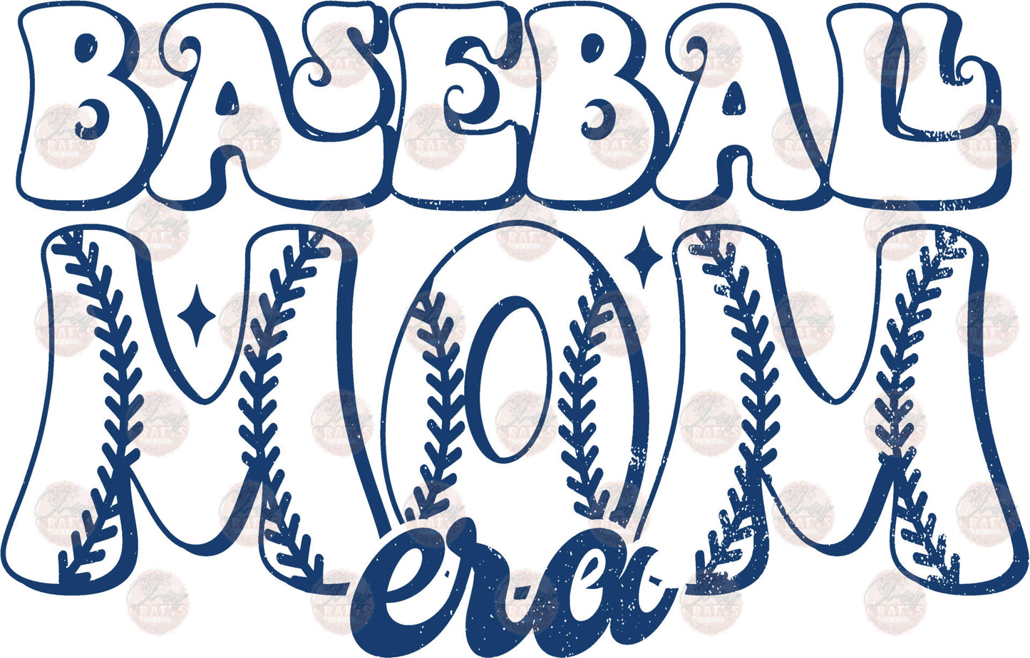 Baseball Mom Era blue Transfer