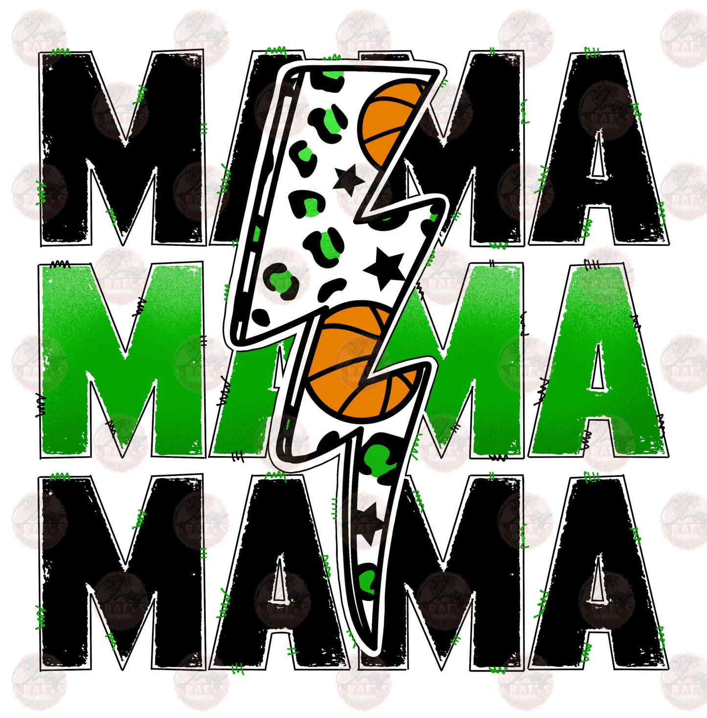 Basketball Mama Green Transfer