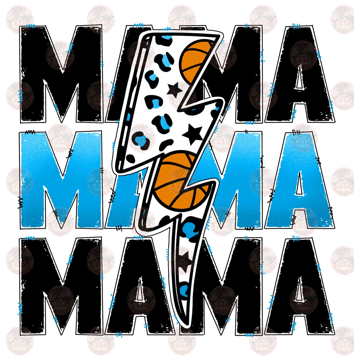 Basketball Mama Light Blue Transfer